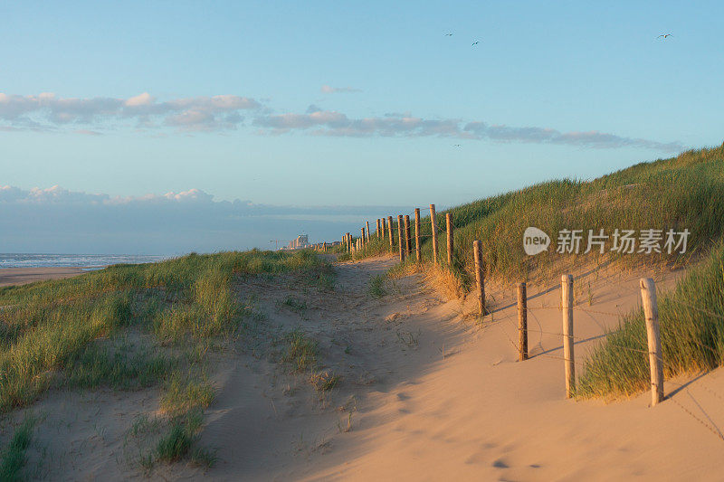 日落时分的Katwijk aan Zee海滩